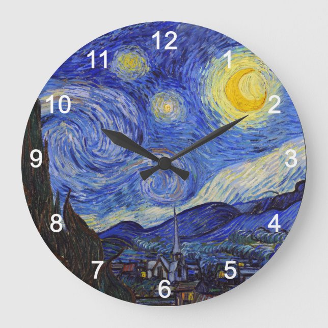 van Gogh , “ Starry Night ” Große Wanduhr (Vorderseite)