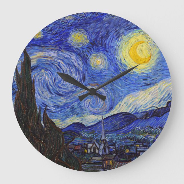 van Gogh , “ Starry Night ” Große Wanduhr (Vorderseite)
