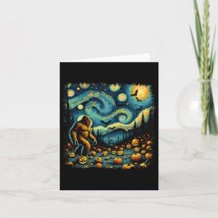 Van Gogh Starry Night Halloween Big Foot Pumpkin Karte