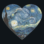 Van Gogh Starry Night Herz-Aufkleber<br><div class="desc">Meisterwerk der Vincent Van Gogh Starry Night,  Vintage Kunstwerke zu modernen Produkten aus Zazilicious</div>