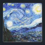 Van Gogh Starry Night Impressionismus Art Wall Clo Quadratische Wanduhr<br><div class="desc">Auf dieser Wall-Uhr befindet sich ein wunderschönes Vintager Impressionismus-Kunstbild von Van Goghs' Sternennacht. Das Bild ist aufgrund des abgelaufenen Urheberrechts öffentlich zugänglich.</div>