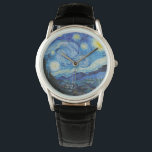 Van Gogh Starry Night. Impressionismus Vintage Kun Armbanduhr<br><div class="desc">Uhr von Van Gogh "The Starry Night".</div>
