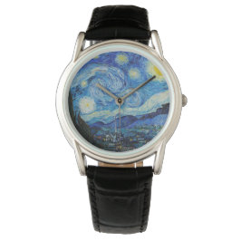 Van Gogh Starry Night. Impressionismus Vintage Kun Armbanduhr