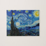 Van Gogh Starry Night. Impressionismus Vintage Kun Puzzle<br><div class="desc">Van Gogh "The Starry Night" Puzzle.</div>