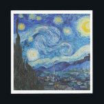 Van Gogh Starry Night. Impressionismus Vintage Kun Serviette<br><div class="desc">Van Gogh "The Starry Night" Serviette.</div>