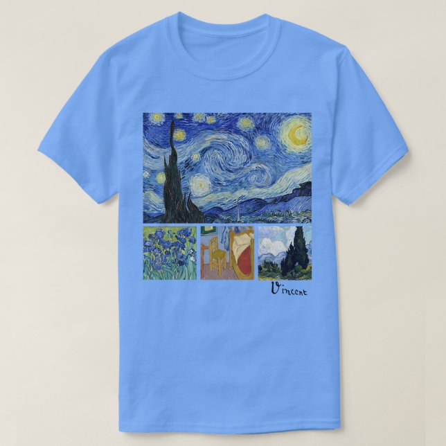 Van Gogh Starry Night, Ire, Saal mit Vorsitz, T-Shirt (Design vorne)