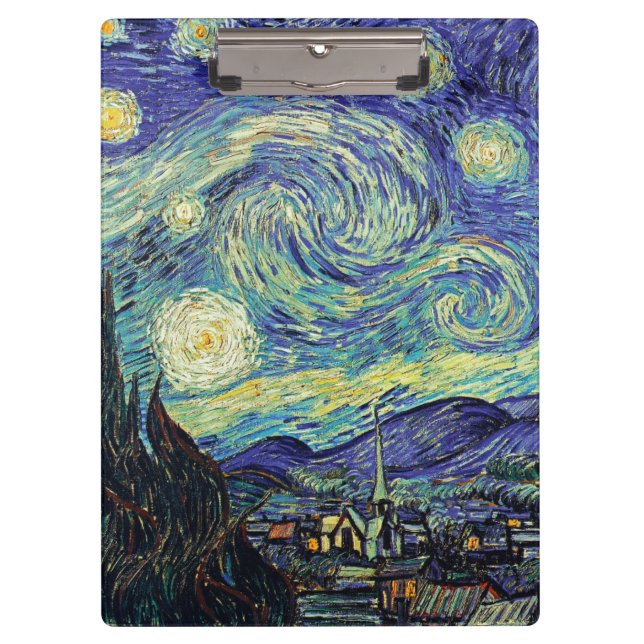 Van Gogh Starry Night Klemmbrett (Vorderseite)