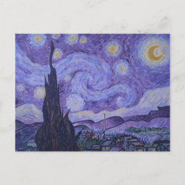 Van Gogh Starry Night - Lila Postkarte