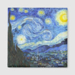 VAN GOGH Starry Night Magnet<br><div class="desc">"van gogh vincent",  Sternennacht,  "berühmtes Gemälde",  Vintag,  Sterne,  Himmel,  "Fine Art",  blau</div>