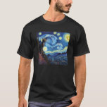 Van Gogh Starry Night Niedlich Cat T-Shirt<br><div class="desc">Van Gogh Starry Night Niedlich Cat</div>