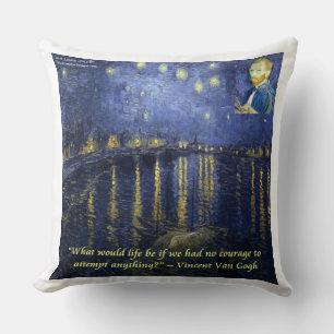 Van Gogh Starry Night on Rhone Cotton Throw Kissen