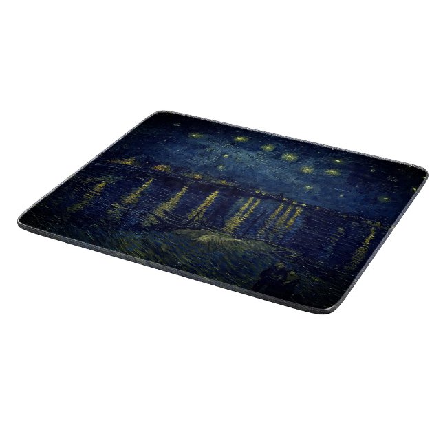 Van Gogh Starry Night on Rhone Glass Cutting Board Schneidebrett (Ecke)