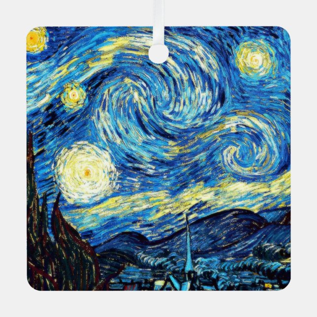 Van Gogh - Starry Night Ornament Aus Metall (Vorderseite)