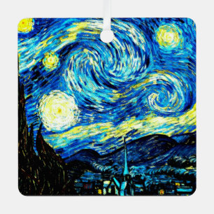 Van Gogh - Starry Night Ornament Aus Metall