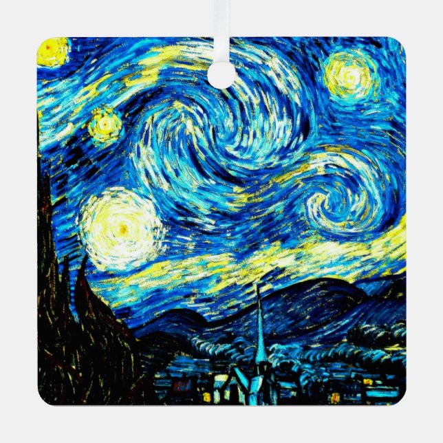 Van Gogh - Starry Night Ornament Aus Metall (Vorderseite)