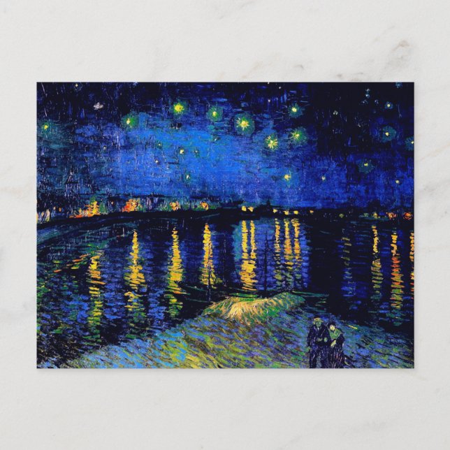 Van Gogh Starry Night Over Rhone (F474) Fine Art Postkarte (Vorderseite)