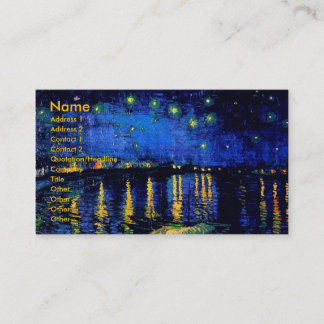 Van Gogh Starry Night Over Rhone (F474) Fine Art Visitenkarte