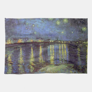 Van Gogh Starry Night Over Rhone Geschirrtuch