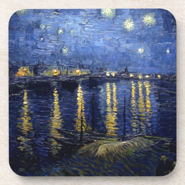 Van Gogh Starry Night Over Rhone Getränkeuntersetzer (Vorderseite)