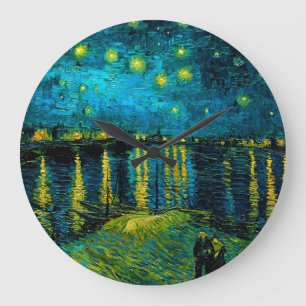Van Gogh Starry Night Over Rhône Große Wanduhr