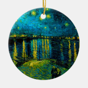 Van Gogh Starry Night Over Rhône Keramik Ornament