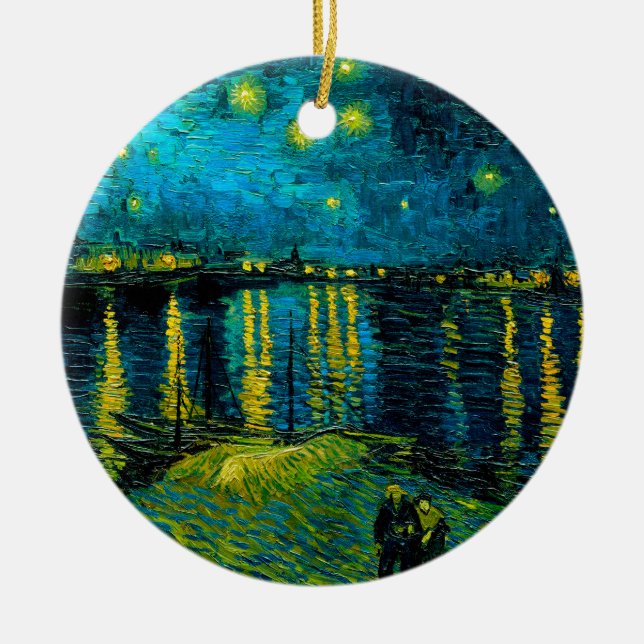 Van Gogh Starry Night Over Rhône Keramik Ornament (Vorne)