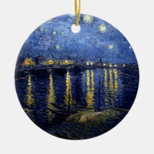 Van Gogh Starry Night Over Rhone Keramik Ornament