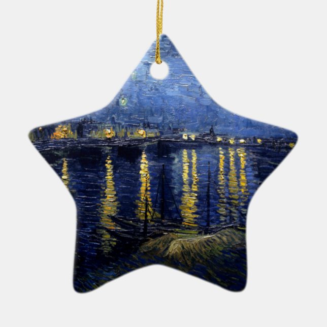 Van Gogh Starry Night Over Rhone Keramikornament (Vorne)