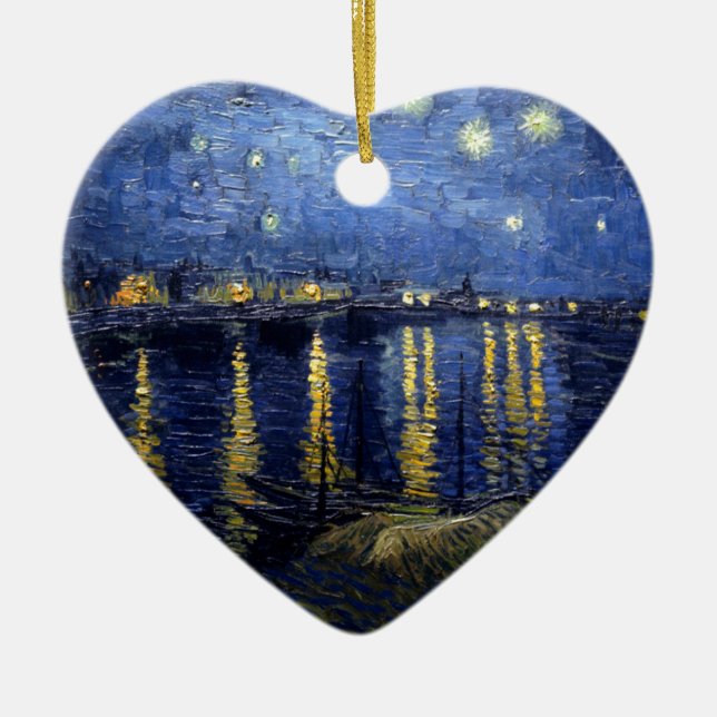 Van Gogh Starry Night Over Rhone Keramikornament (Vorne)