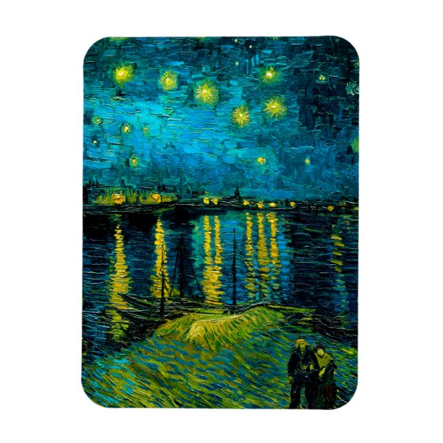 Van Gogh Starry Night Over Rhône Magnet (Vertikal)