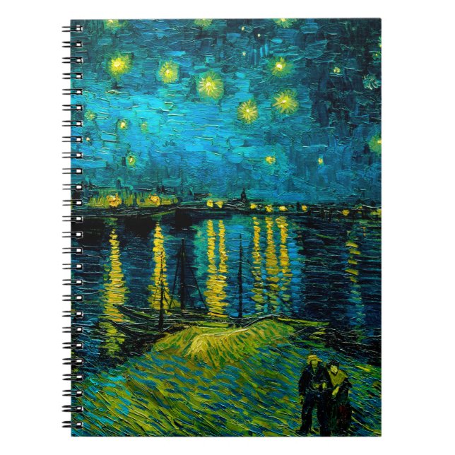 Van Gogh Starry Night Over Rhône Notizblock (Vorderseite)