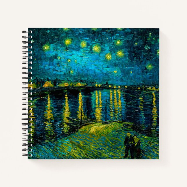 Van Gogh Starry Night Over Rhône Notizbuch (Vorderseite)