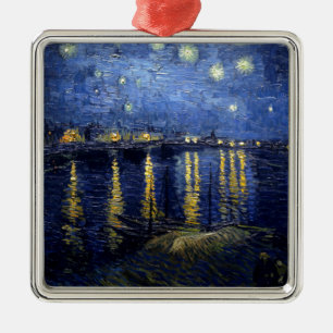 Van Gogh Starry Night Over Rhone Ornament Aus Metall