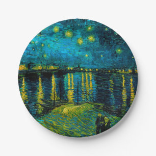 Van Gogh Starry Night Over Rhône Pappteller