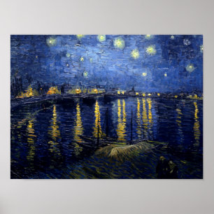 Van Gogh Starry Night Over Rhone Poster