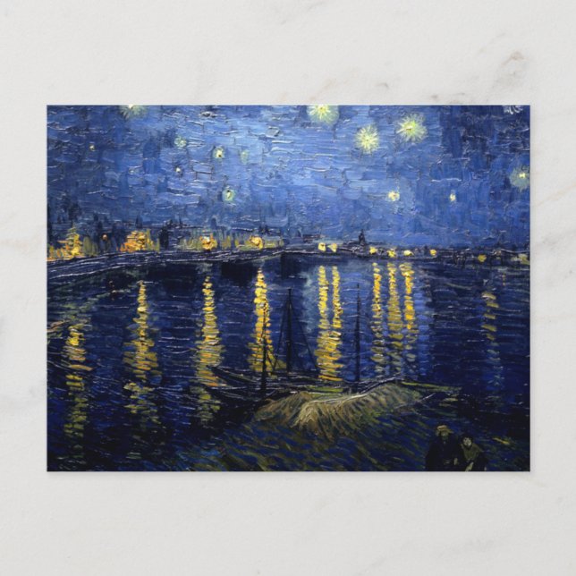 Van Gogh Starry Night Over Rhone Postkarte (Vorderseite)