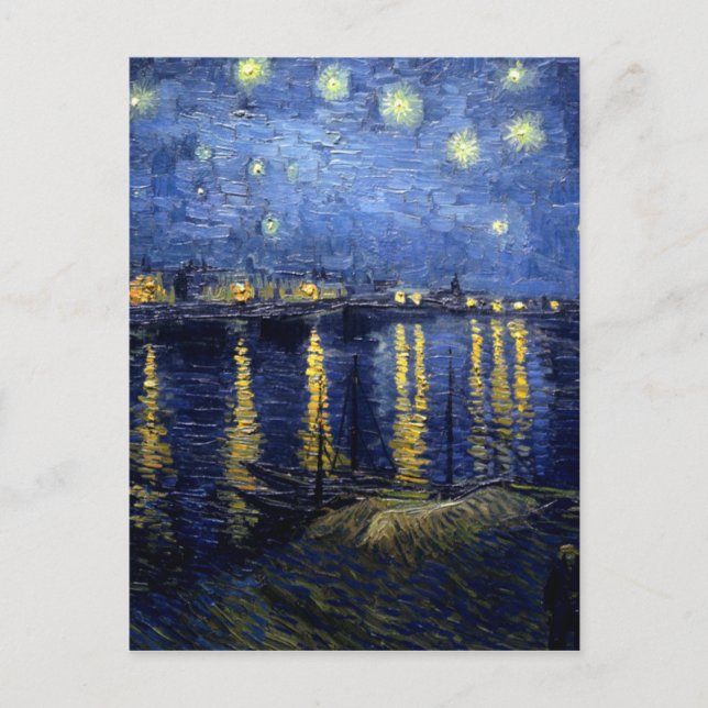 Van Gogh Starry Night Over Rhone Postkarte (Vorderseite)