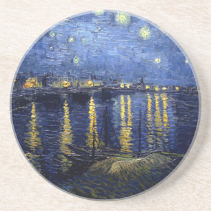 Van Gogh Starry Night Over Rhone Sandstein Untersetzer