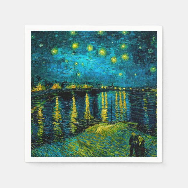 Van Gogh Starry Night Over Rhône Serviette (Vorderseite)