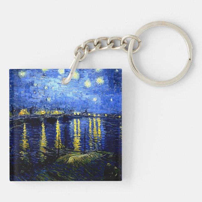 Van Gogh - Starry Night over the Rhone 2020 Schlüsselanhänger (Rückseite)