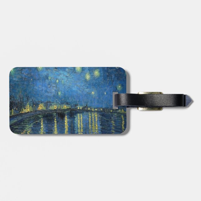 van Gogh Starry Night Over the Rhone Gepäckanhänger (Rückseite horizontal)