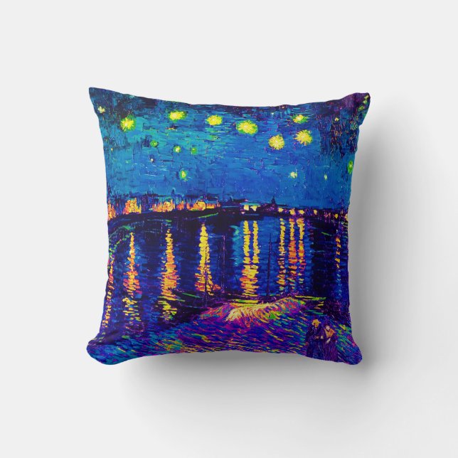 Van Gogh - Starry Night Over the Rhone Pop Art Kissen (Vorderseite)