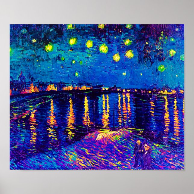 Van Gogh - Starry Night Over the Rhone Pop Art Poster (Vorne)