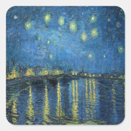 van Gogh Starry Night Over the Rhone Quadratischer Aufkleber