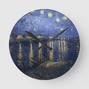 Van Gogh Starry Night Over The Rhone Runde Wanduhr