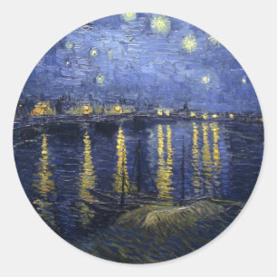 van Gogh Starry Night Over the Rhone Runder Aufkleber