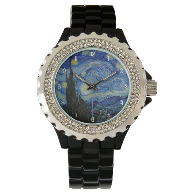 Van Gogh Starry Night Painting Elegante Women's Armbanduhr (Vorderseite)