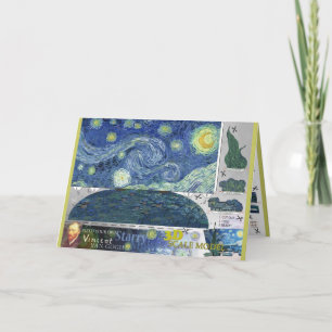 Van Gogh Starry Night Paper Craft 3D-Karte Karte