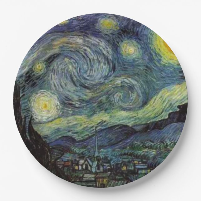 Van Gogh Starry Night Pappteller (Vorderseite)
