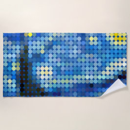 Van Gogh "Starry Night" Pixel Dot Beach Handtuch
